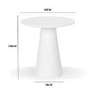 Conjunto Mesa Bistrô Cone 60 Cm Laca Branca Base Altura 100 C