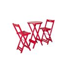 Conjunto Mesa Bistrô Dobrável Redonda Com 2 Banquetas Em Made