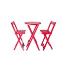 Conjunto Mesa Bistrô Dobrável Redonda Com 2 Banquetas Em Made