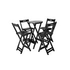 Conjunto Mesa Bistrô Dobrável Redonda Com 4 Banquetas Em Made