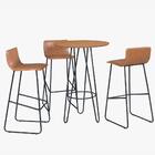 Conjunto Mesa Bistrô Dubai Tampo Madeira Com 3 Banquetas Em C
