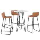 Conjunto Mesa Bistrô Dubai Tampo Off White Com 3 Banquetas Em