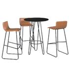 Conjunto Mesa Bistrô Dubai Tampo Preto Com 3 Banquetas Em Cou