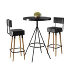 Conjunto Mesa Bistrô E 2 Banquetas Barcelona Salaone Preto/ma