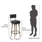 Conjunto Mesa Bistrô E 2 Banquetas Barcelona Salaone Preto/ma