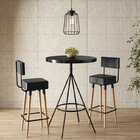 Conjunto Mesa Bistrô E 2 Banquetas Barcelona Salaone Preto/ma