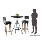 Conjunto Mesa Bistrô E 2 Banquetas Barcelona Salaone Preto/ma