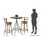 Conjunto Mesa Bistrô E 2 Banquetas Moscou Salaone Marrom/preto