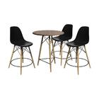 Conjunto Mesa Bistrô Eames Eiffel Amêndoa Com 3 Banquetas Pre