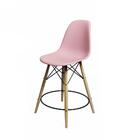 Conjunto Mesa Bistrô Eames Eiffel Preta Com 3 Banquetas Rosas