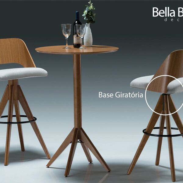 Conjunto Mesa Bistrô Lommel E 2 Banquetas Malme Estofadas Com