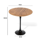 Conjunto Mesa Bistrô Saarinen 70 Cm Tampo Antíqua Base Altura