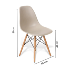 Conjunto Mesa Branca  Eames 90cm E 4 Cadeiras Eames Fendi