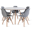 Conjunto Mesa Branca Eames 110cm E 5 Cadeiras Eames Cinza
