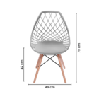 Conjunto Mesa Branca Eames 110cm E 5 Cadeiras Kaila Cinza