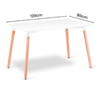 Conjunto Mesa Branca Eames 120x80cm E 4 Cadeiras Eames Preta