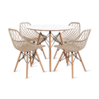 Conjunto Mesa Branca Eames 90cm E 4 Cadeiras Kaila Fendi
