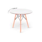 Conjunto Mesa Branca Eames 90cm E 4 Cadeiras Leda Preta