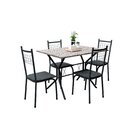 Conjunto Mesa Brasília 110cm 4 Cadeiras New Lisboa  Preto/pra