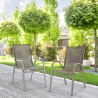 Conjunto para Jardim Mesa, Cadeira, Banco e Ombrelone 4 Lugares Aço Cinza Alma Naterial