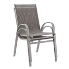 Conjunto para Jardim Mesa, Cadeira, Banco e Ombrelone 4 Lugares Aço Cinza Alma Naterial