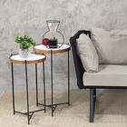 Conjunto Mesa Canto Apoio Jogo Lateral Redonda Pequena Ambien