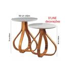 Conjunto Mesa Canto Lateral Decorativa Sala Red Luxo Cebola O