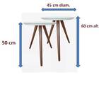 Conjunto Mesa Canto Redonda Vidro Laqueado  Par