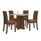 Conjunto Mesa Celebrare 90cm Tampo Mdf/vidro 4 Cadeiras Athen