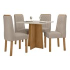 Conjunto Mesa Celebrare 90cm Tampo Mdf/vidro 4 Cadeiras Exclu