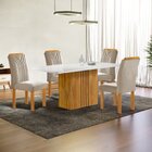 Conjunto Mesa Celeste 120cmx90cm Com 4 Cadeiras Celeste Tampo