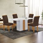 Conjunto Mesa Celeste 120cmx90cm Com 4 Cadeiras Luisa Tampo S