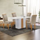 Conjunto Mesa Celeste 120cmx90cm Com 4 Cadeiras Luisa Tampo S