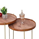 Conjunto Mesa Centro Apoio Pequena Redonda Canto Sofá Ambient