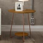 Conjunto Mesa Centro E Apoio Liz Com Pés De Ferro Freijo - Rp