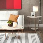 Conjunto Mesa Centro E Apoio Liz Com Pés De Ferro Off White -