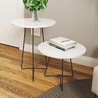 Conjunto Mesa Centro E Lateral Luisa Com Pés De Ferro - Branc