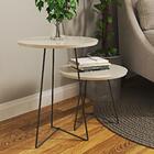 Conjunto Mesa Centro E Lateral Luisa Com Pés De Ferro - Off W