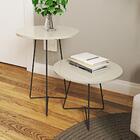 Conjunto Mesa Centro E Lateral Luisa Com Pés De Ferro - Off W