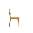 Conjunto Mesa Clara Com 6 Cadeiras Em Madeira Maciça Bege