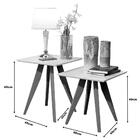 Conjunto Mesa Classic Lateral Quadrado Branco Pés De Eucalipt