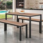 Conjunto Mesa Com 02 Bancos Industrial 136 Preto Fosco/barona