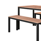 Conjunto Mesa Com 02 Bancos Industrial 136 Preto Fosco/barona