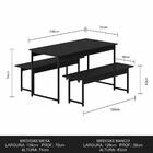 Conjunto Mesa Com 2 Bancos Estilo Industrial Lugano Preto Fos