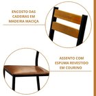 Conjunto Mesa Com 2 Cadeiras Moscou Courino Marron/preto Fosco