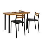 Conjunto Mesa Com 2 Cadeiras Moscou Courino Preto/preto Fosco
