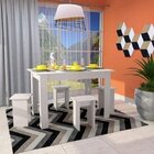 Conjunto Mesa Com 4 Bancos Mdp Branco