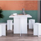 Conjunto Mesa Com 4 Banquetas Em Mdp Branca