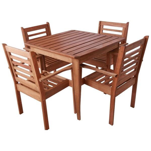 Conjunto Mesa Com 4 Cadeiras 90cm Emanuela