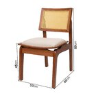 Conjunto Mesa Com 4 Cadeiras De Madeira Maciça Rattan Natural